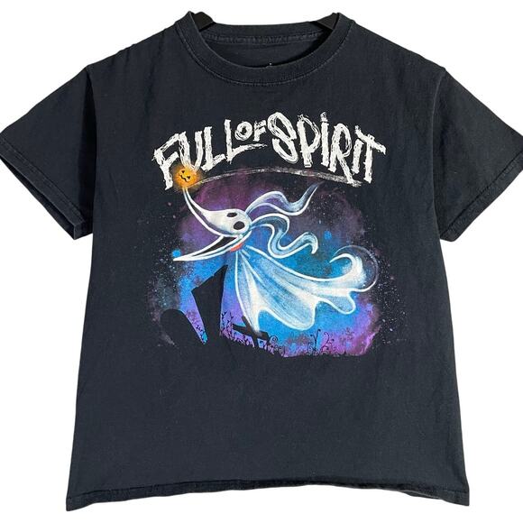 Disney Nightmare Before Christmas Full of Spirit T-Shirt Youth M Zero Black - Picture 1 of 5